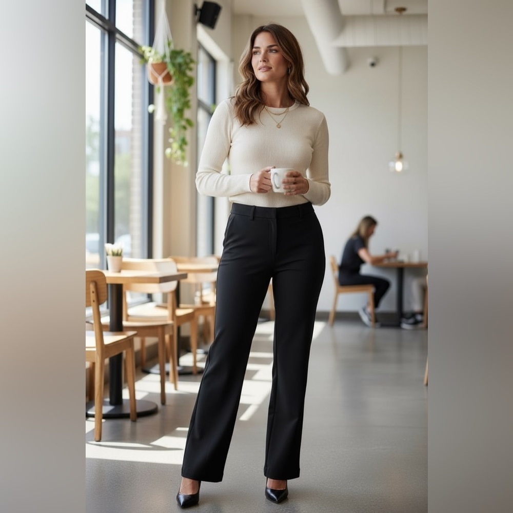 Tristan Elegant Black Women's Trousers - Timeless and stylish - Office - Size 10